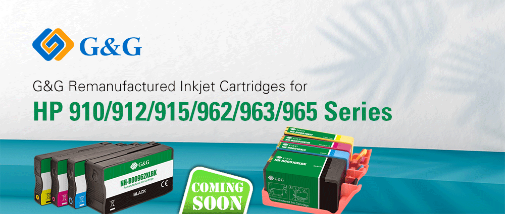 G&G remanufactured ink cartridges matched for HP 910/912/915/962/963/965 series 