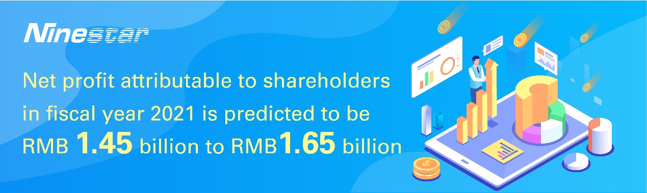 Ninestar predicts that the net profit attributable to shareholders of the listed company in fiscal year 2021 will be RMB 1.45 billion to RMB1.65 billion .png