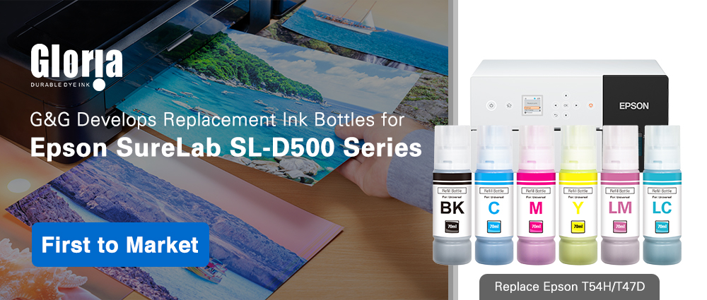 G&G replacement ink bottles for Epson SureLab SL-D500 series