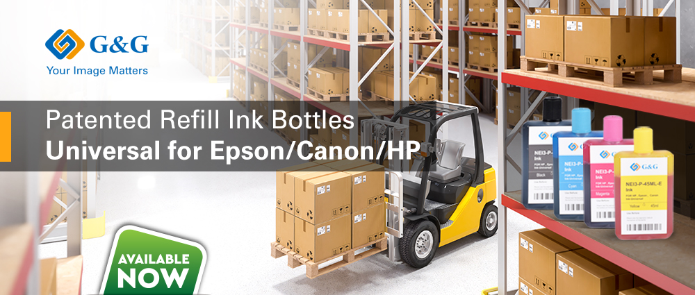 Patented, universal refill ink bottles for Epson, Canon and HP ink tank printers