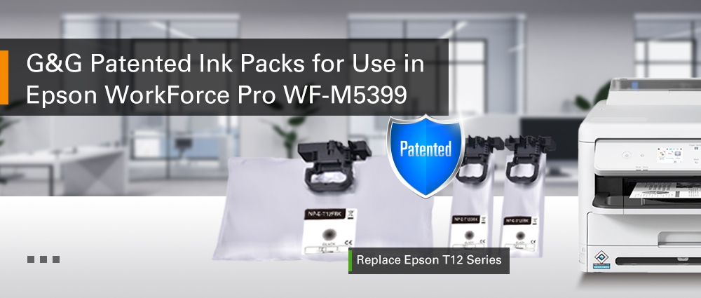 G&G patented ink packs for use in the Epson WorkForce Pro WF-M5399 series