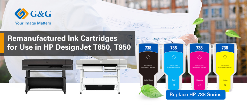 G&G Remanufactured Ink Cartridges for HP DesignJet T850, T950 Series Printers